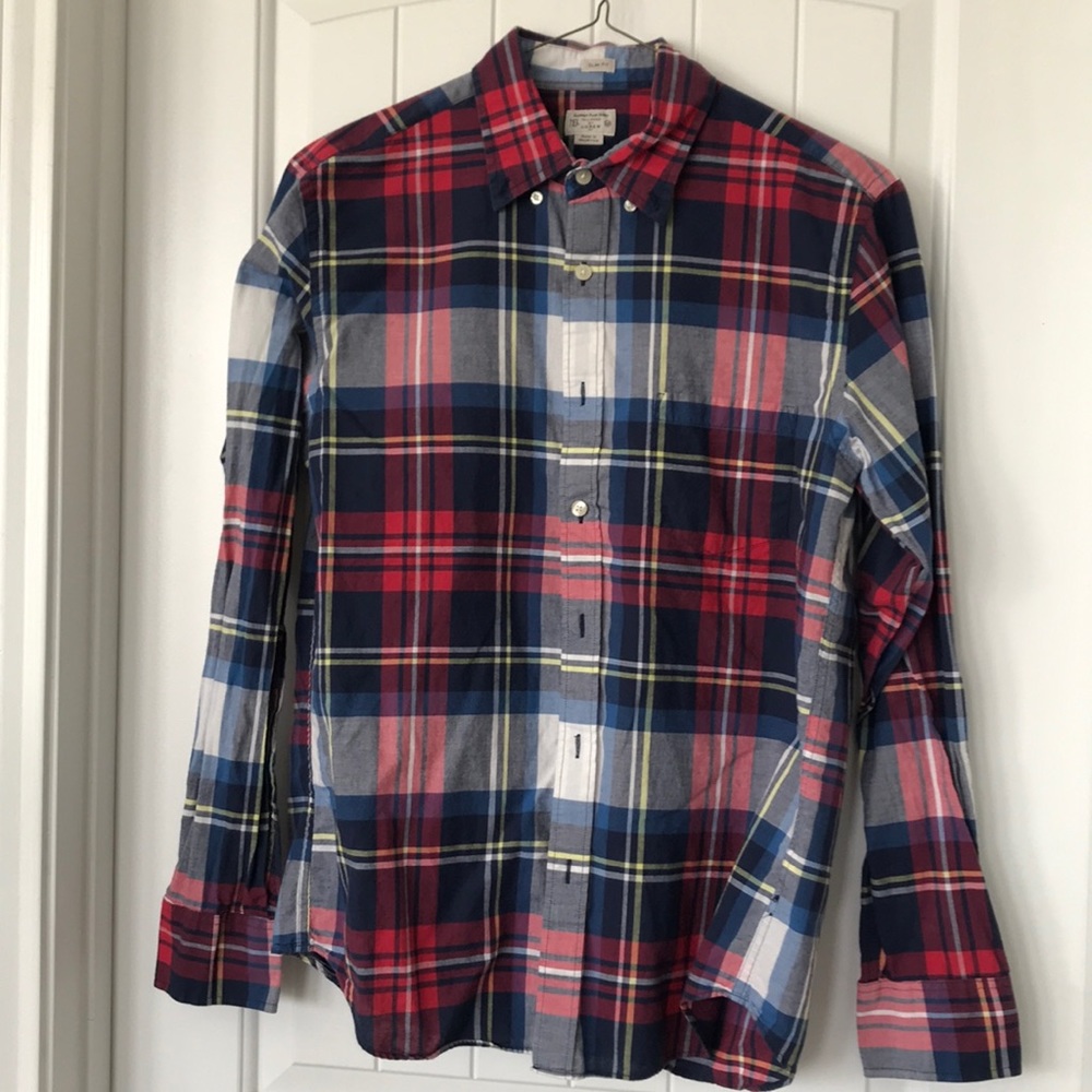 J. Crew Plaid Slim Fit Button Down